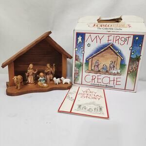 Fontanini Nativity Set By Roman "My First Creche" Starter 1989 Christmas Wooden